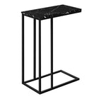Monarch Specialties - 3763 Table D'Appoint - 25 po H/Marbre Noir/Metal Noir-Dimensions du produit: 15,75 pouces L x 9,45 pouces P x 24 pouces H