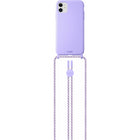 LAUT PASTELS Necklace pour iPhone 12 mini - Violet-Longueur maximale de la corde 160 cm, boîtier en polyéthane thermoplastique souple (TPU), verrouillage réglable en métal et corde solide en nylon-polyester