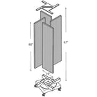 Azar Displays – Présentoir rotatif à panneaux perforés 4 côtés, base carrée à roulettes 16 x 60po, rose translucide (700422-PNK)-Dimensions totales de 28 1/2 larg. x 67 de haut. (po)