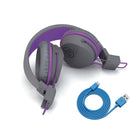 JLAB - JBuddies Studio Wireless On-Ear Kids Headphones - Grey/Purple-7,44 x 6,5 x 2,75 po