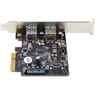 StarTech - Carte PCIe USB 2 ports avec 10 Gbit / s / port-La carte pcie usb s'installe dans un slot pcie 3.0 x4 pleine/demi-hauteur; support de fixation inclus; rétrocompatible avec pcie 2.0, prend en charge win/linux/macos avec pilotes automatiques sous windows 8 et versions ultérieures