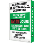 Accuform Signs - Panneau Électronique Digi-Day 3 « Jours Sans Accident », 28po x 20po, Aluminium, Français Avec Pictogramme-Type d'affichage Boulonné