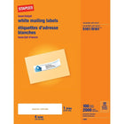 Staples - Étiquettes d'adresse blanches pour imprimantes jet d'encre/laser, 4 po x 1 po, paq./2000-Créez des étiquettes personnalisées