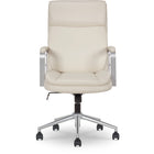 Elle Décor - Fauteuil de bureau Ellegant IVY - 25 1/2 po l x 29 po P x 40 3/4 po à 44 1/2 po H - Ivoire-PU ultra souple en couleur d'ivoire des Alpes