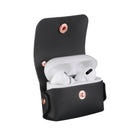 Generak Supply Étui Cuir Végétalien pour AirPod Pro avec Fermeture et Mousqueton - Noir-Résistant aux chocs et à la poussière