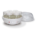 Euro Cuisine – Yaourtière automatique YM100 avec minuterie automatique + 7 bocaux de 6 oz, blanc-Sept bocaux de 6 oz en verre avec couvercles