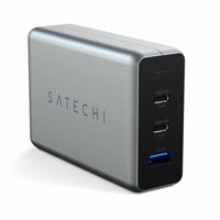 Satechi  Chargeur GaN Compact USB-C PD 100W-Taille compacte et design élégant gris sidéral.