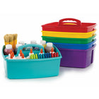 Storex grand caddy - couleurs assorties - paquet de 6-Peut contenir des matériaux d'artisanat, produits de nettoyage et outils