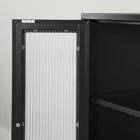 South Shore - Eddison - Armoire de rangement à portes vitrées - Noir-Entretien: Nettoyer les taches avec un chiffon humide