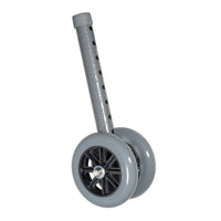 Drive Medical - Roues pour déambulateur bariatrique robuste de 5 pouces, sans extensions de pieds-Veines argent, caoutchouc