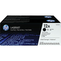 HP 12A (Q2612D) Ens. 2 cartouches de toner HP LaserJet noir d’origine-Couleur: Noir