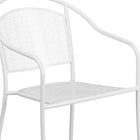 Chaise de patio avec accoudoirs et dossier arrondi, intérieur/extérieur, blanc (CO-3-WH-GG)-5