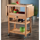 Winsome – Chariot de cuisine Barton avec casier à bouteilles intégré, bambou (80434)-5