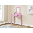 Monarch Specialties - 3328 Vanité - Bureau - Organisateur - Mettre La Table - Bois - Rose-Dimensions du produit: 52 pouces H x 28 pouces L x 16 pouces P