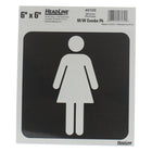 Headline Sign - Ensemble d'autocollants Homme/Femme - 6 po H x 6 po L - Noir/Gris - Paquet de 2-À accrocher sur les portes de toilettes ou à côte.
