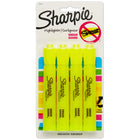 Sharpie – Surligneurs Accent de genre réservoir, pointe biseautée, jaune, paquet de 4-Encre SMEAR GUARD pour éviter le maculage
