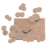 Scratch Guard - Paquet Combine Coussinets de feutre - Beige - paquet de 25-1 chaque; felt pad, 4 chaque; Diamètre de 3/4 po, Diamètre de 1 po, Diamètre de 1 1/2 po