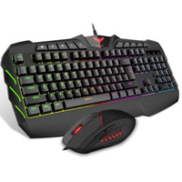 HAVIT Wired Multi-Function LED Rainbow Backlit Keyboard and Mouse Combo Set-Rétroéclairé arc-en-ciel