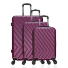 Nicci - Ensemble de bagages 3 pièces Highlander – Prune-Doublure 100% polyester