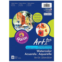 Pacon - Papier à aquarelle Art1st, blanc, 18 larg. x 12 haut. (po), 50 feuilles-Couleur : Blanc