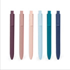 Poppin – Stylos à bille rétractables à dessus plat – assortis – paquet de 12-Tous les stylos écrivent à l'encre noire