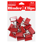 JAM PaperMD – Pinces relieuses, moyennes, 1,25 po/32 mm, rouge, 30/paquet-Pince relieuse de 32 mm