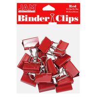 JAM PaperMD – Pinces relieuses, moyennes, 1,25 po/32 mm, rouge, 30/paquet-Pince relieuse de 32 mm