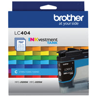 Brother - LC404CS Cartouche d’encre cyan à rendement standard d'origine-Impression à jet d’encre couleur de qualité professionnelle, jusqu’à 750 pages