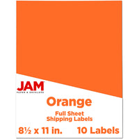 JAM Paper - Étiquettes d'expédition papier autocollant pleine page - 8 1/2 po x 11 po - Orange - Paquet de 10-Emballage anglais seulement