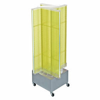 Azar Displays – Présentoir de plancher rotatif à panneaux perforés, 54 x 13,5 po, jaune (700445-YEL)-En plastique jaune