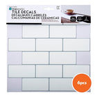 CTG – Carreaux muraux à motif métro, blanc, 6 pièces-Carreaux de qualité supérieure: les carreaux de dosseret mural à peler et coller sont faits de plastique PVC de haute qualité, durable et écologique, résistant à l'eau et à la moisissure qui ne jaunit jamais avec le temps