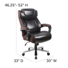 Flash Furniture-Fauteuil de bureau de luxe pivotant Big & Tall série Hercules, capacité de 500 lb, cuir brun, GO2223BN-Bouton de réglage de la tension d'inclinaison