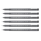 Staedtler - Feutres pigmentes noirs, paquet de 6-6 feutres pigmentes noirs
