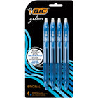 BIC - Stylos Gelocity à encre gel rétractables – 0,7 mm – bleus – paquet de 4-Prise ergonomique offrant un maximum de confort et de contrôle
