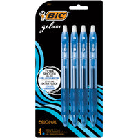 BIC - Stylos Gelocity à encre gel rétractables – 0,7 mm – bleus – paquet de 4-Prise ergonomique offrant un maximum de confort et de contrôle