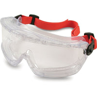 Lunettes de sécurité V-maxx, transparent, lunettes à évent direct, 12/paquet-Ventilation directe, serre-tête rouge