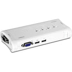 TRENDnet – Trousse de commutateur KVM à 4 ports USB -Réduit le coût des équipements en offrant des données et d’énergie sur les câbles réseau existants