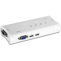 TRENDnet – Trousse de commutateur KVM à 4 ports USB -Réduit le coût des équipements en offrant des données et d’énergie sur les câbles réseau existants