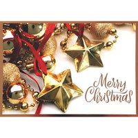 Mill Brook Studio - Cartes de souhaits avec enveloppes "Joyeux Noël" Étoiles - 5-3/8 po x 7-3/4 po - Anglais - Paquet de 18-Carte de souhaits
