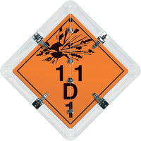 Plaque-étiquette de danger repliable, explosifs de catégorie 1-Description – 4 tableaux à feuilles