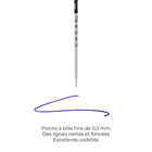 A.T. Cross - Recharge pour stylo à bille - pointe fine - encre bleue-La pointe à bille fine de 0,5 mm produit des lignes nettes et foncées pour une excellente visibilité