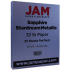 JAM Paper - Papier métallique Stardream 32 lb, 8,5 x 11 po, bleu saphir, paq./100-Stardream, bleu saphir