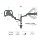 ShoppingAll Support à bras entièrement réglable pour deux écrans et adaptateur pour ordinateur portable - Noir-Conçu avec des bras amovibles et un système de ressort à gaz pneumatique, il offre une grande flexibilité dans le positionnement de vos écrans.