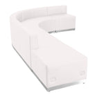 Flash Furniture – Alon Series ZB803610SWH, ensemble de réception 5 pièces, cuir, blanc-Revêtement doux en cuir blanc.