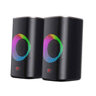 Havit - Haut-parleurs de barre de son pour ordinateur HP 3D Surround - Alimentés par USB, éclairage RVB, entrée audio stéréo 3,5 mm-Lumières RVB dynamiques