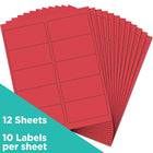 JAM Paper Étiquettes postales, 4 x 2 po, papier kraft rouge, 10 par page, 240 par paquet-Taille : 4 x 2 po