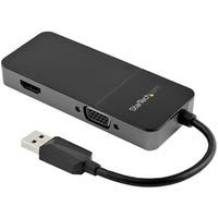 StarTech - Adaptateur USB 3.0 vers HDMI et VGA, Convertisseur d'adaptateur multiport pour deux moniteurs USB Type-A 4K/1080p-Adaptateur