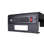 Rocelco - DMS Double support / élévateur pour moniteur avec 4 ports CA et 2 ports USB - Noir-4 prises CA approuvées UL PLUS 2 ports de charge USB 2.0