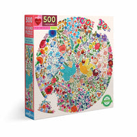 eeBoo - Piece & Love Blue Bird, Yellow Bird Puzzle - 500 pièces-Casse-tête 500 pièces