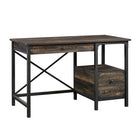 Sauder 47"W La Collection Steel River Bureau - Finition Carbon Oak-Deux tiroirs équipés de glissières métalliques et butées de sécurité pour la sécurité de toute la famille